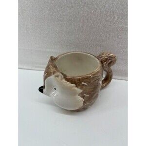 Pier 1 Handpainted Earthenware Squirrel Coffee Mug  4.5 x 3.5 x 3.5"